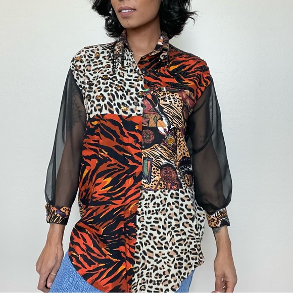 Faith Vintage Mixed Media Mash Up Blouse - Picture 3 of 17